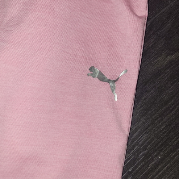 Girls Puma Outfit Set Size 8 Pink Leggings White Logo Tee Athletic - Picture 3 of 5